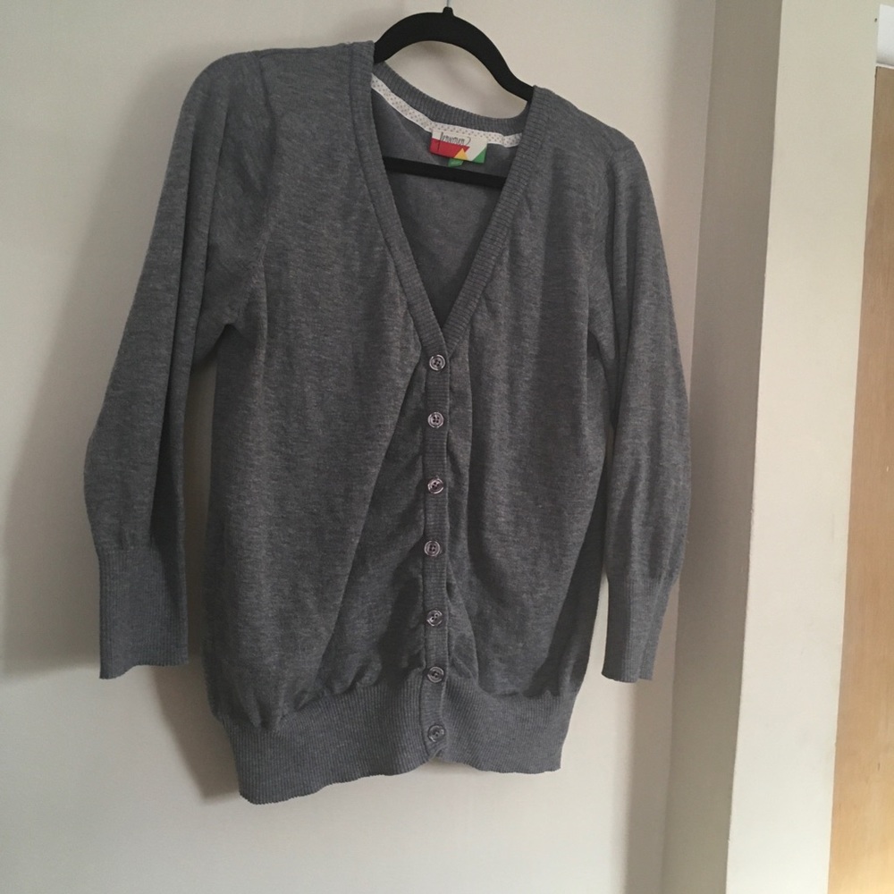 Fervour ModCloth charter school cardigan gray 1x